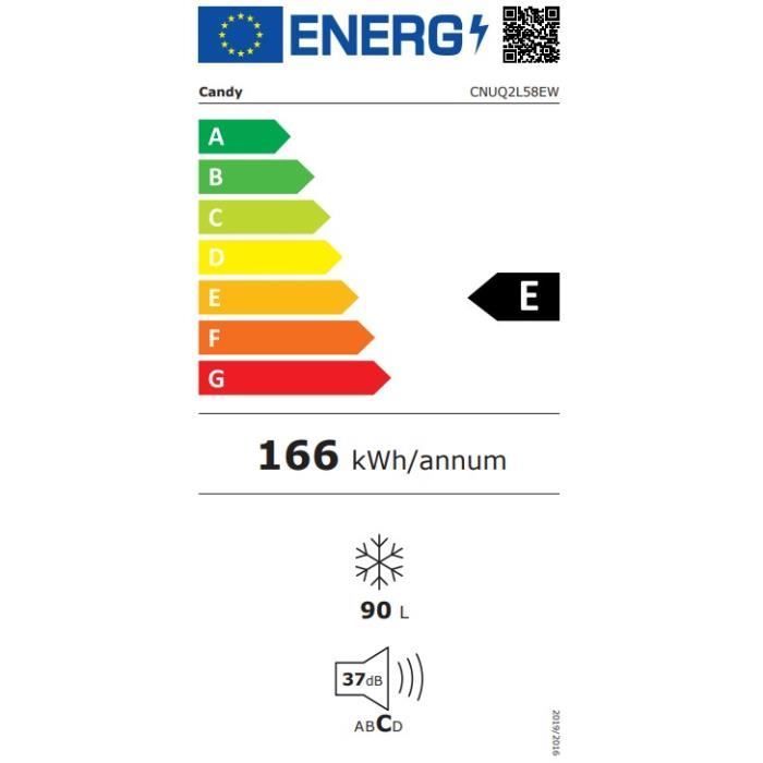 Congelatore CANDY CNUQ2L58EW - Low Frost - Classe E - 37 dB(A) - 90 L - Durata batteria 12 ore