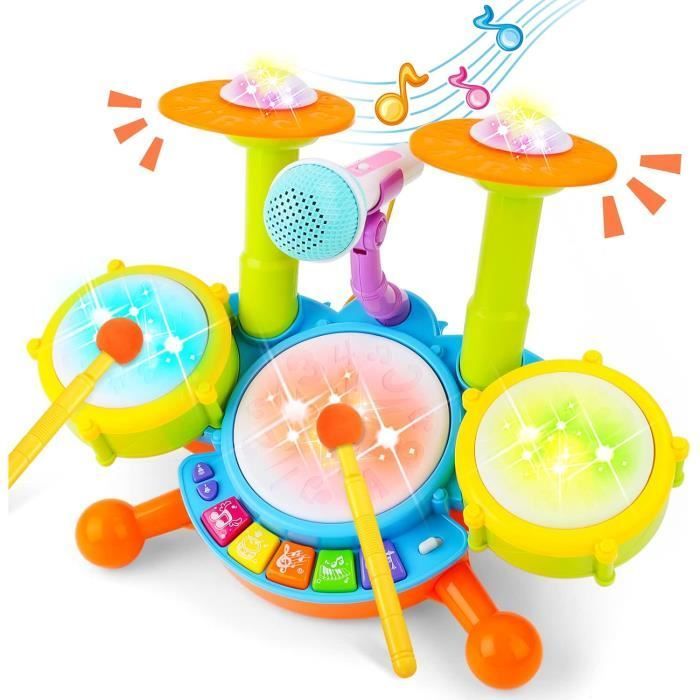 Jouet Bebe 1 an - Instruments de Musique Enfants Tambour Enfant Jouet 1 2 an Jeux Cadeau Noel Enfant 1 2 an pour Bebe Filles
