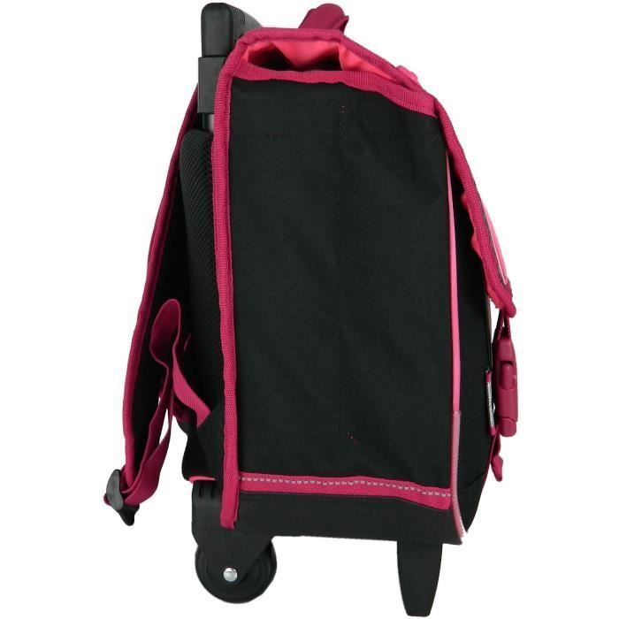 CYBEL Cartable à Roulettes 38 cm 2 Compartiments.+ 1 poche Rose Enfant