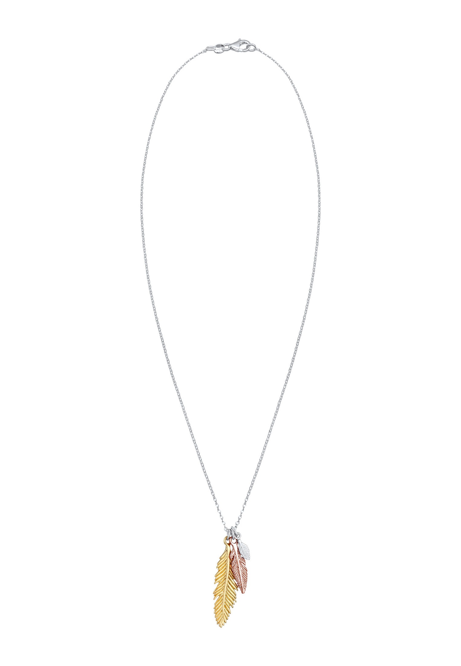 Elli Femme plume boho tricolore en argent sterling 925