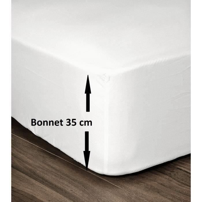 Lençol de baixo LOVELY HOME 100% algodão 180x200cm - Bolso de 35cm - Branco