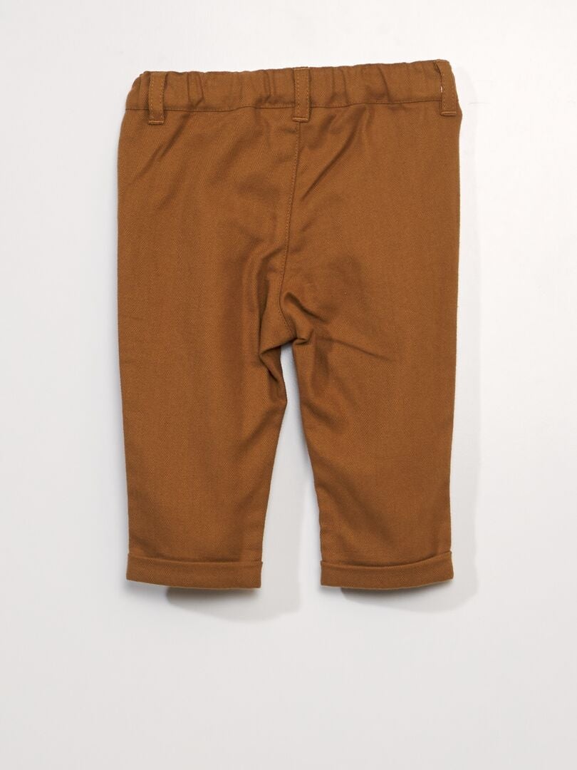 Tweedelig pak - overhemd met mandarijnkraag + chino broek - BEIGE