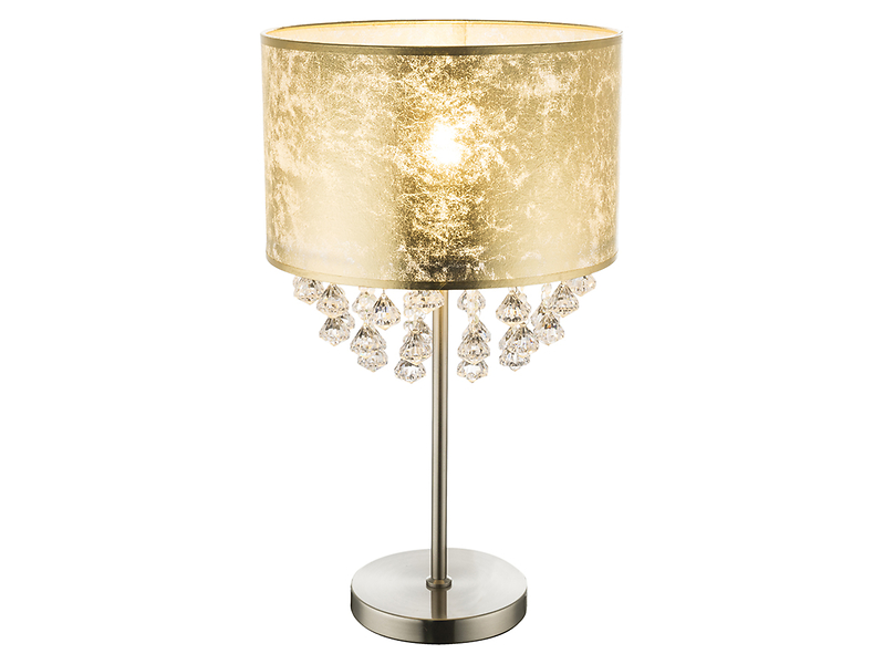 Lampa stołowa Amy tkaninowa złota