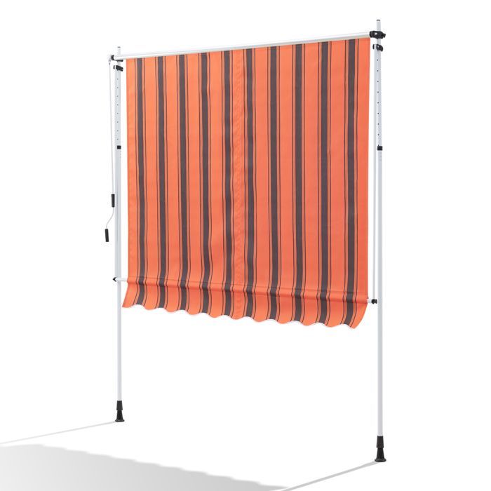 Canopée Store Banne Manuel 200 x 150 cm - Auvent de Terrasse sans Perçage - Réglable avec Manivelle - Rouge et noir
