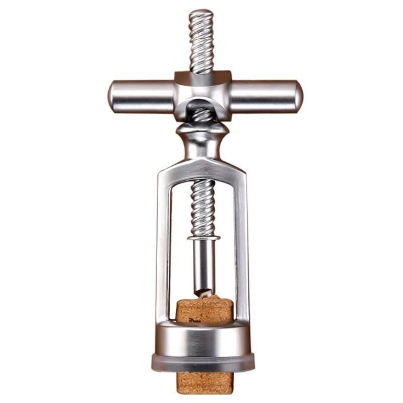 Tire-bouchon simple en alliage de zinc, ouvre-bouteille à vin, ouvre-bouteille de bière multifonctionnel et créatif, ouvre-bouteille de vin rouge argenté, outils de bar