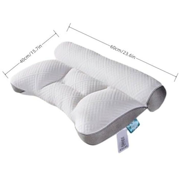Cuscino ergonomico - OKZ - Apnea notturna - Anti-russamento - 40x60 cm - Grigio - Memory foam