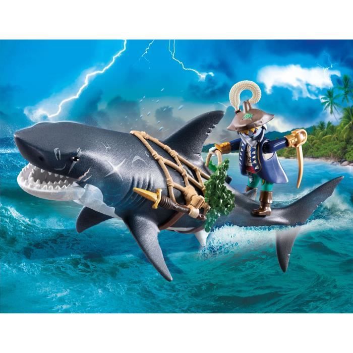 PLAYMOBIL 71793 Pirate and Shark with Articulated Jaw, Pirates, 21 Pieces, Ages 4+
