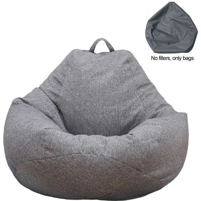 Sac de Haricot Pouf Coussin de Sol Siège Poire - SURENHAP - Gris - Intérieur