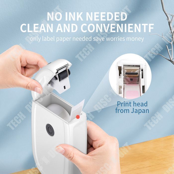 Impresora de etiquetas - DESCUENTO TECNOLÓGICO - Mini impresora portátil - Bluetooth - 1500 mAh - Térmica directa