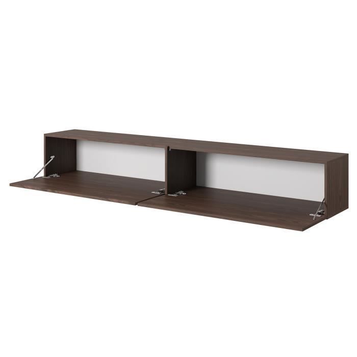 Mobile porta TV - SELSEY - BISIRA - Noce Wisconsin - 200 x 31,6 x 30 cm - 2 ripiani