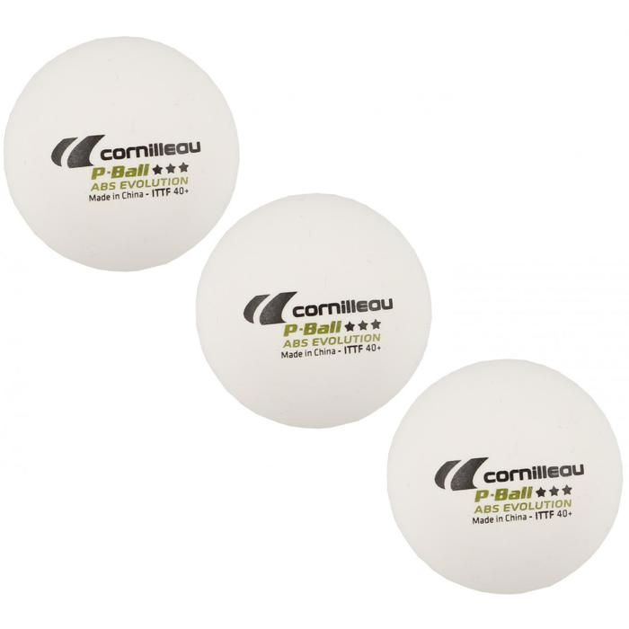 Balles de tennis de table - CORNILLEAU - P-ball - Blanc - 3 étoiles - 3 pcs