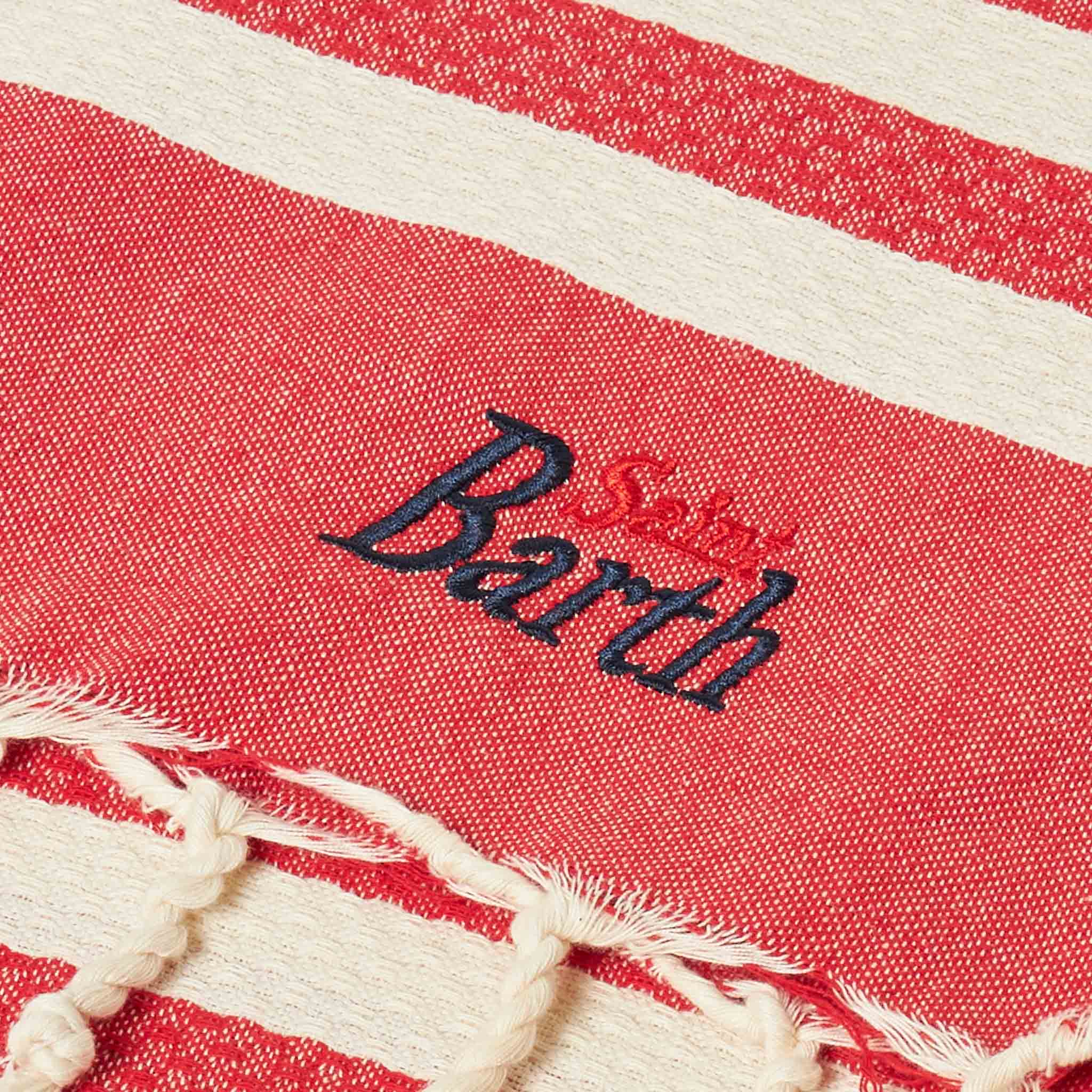 Fouta clássica em formato de favo de mel com listras