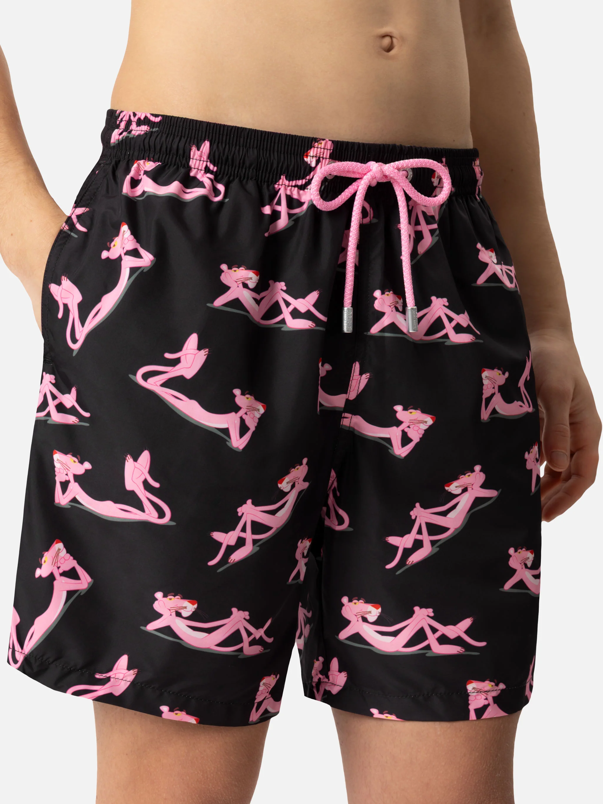 Lichtgewicht badpak van lichte stof met Pink Panther-print | THE