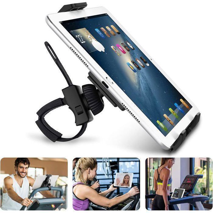 Soporte para tablet JZSH, soporte para teléfono móvil, soporte giratorio de 360° para bicicleta estática/elíptica/portátil para PC