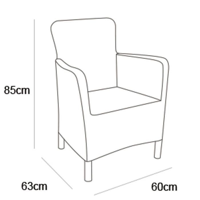 Fauteuil de jardin - Allibert by KETER - IOWA - en résine imitation rotin tressé coloris gris graphite avec coussin