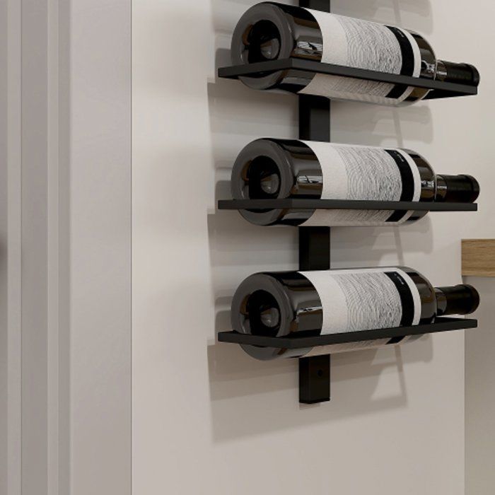 Botellero de pared (10 botellas) - Estante de almacenamiento de acero - Ideal para almacenar vino en cocinas y