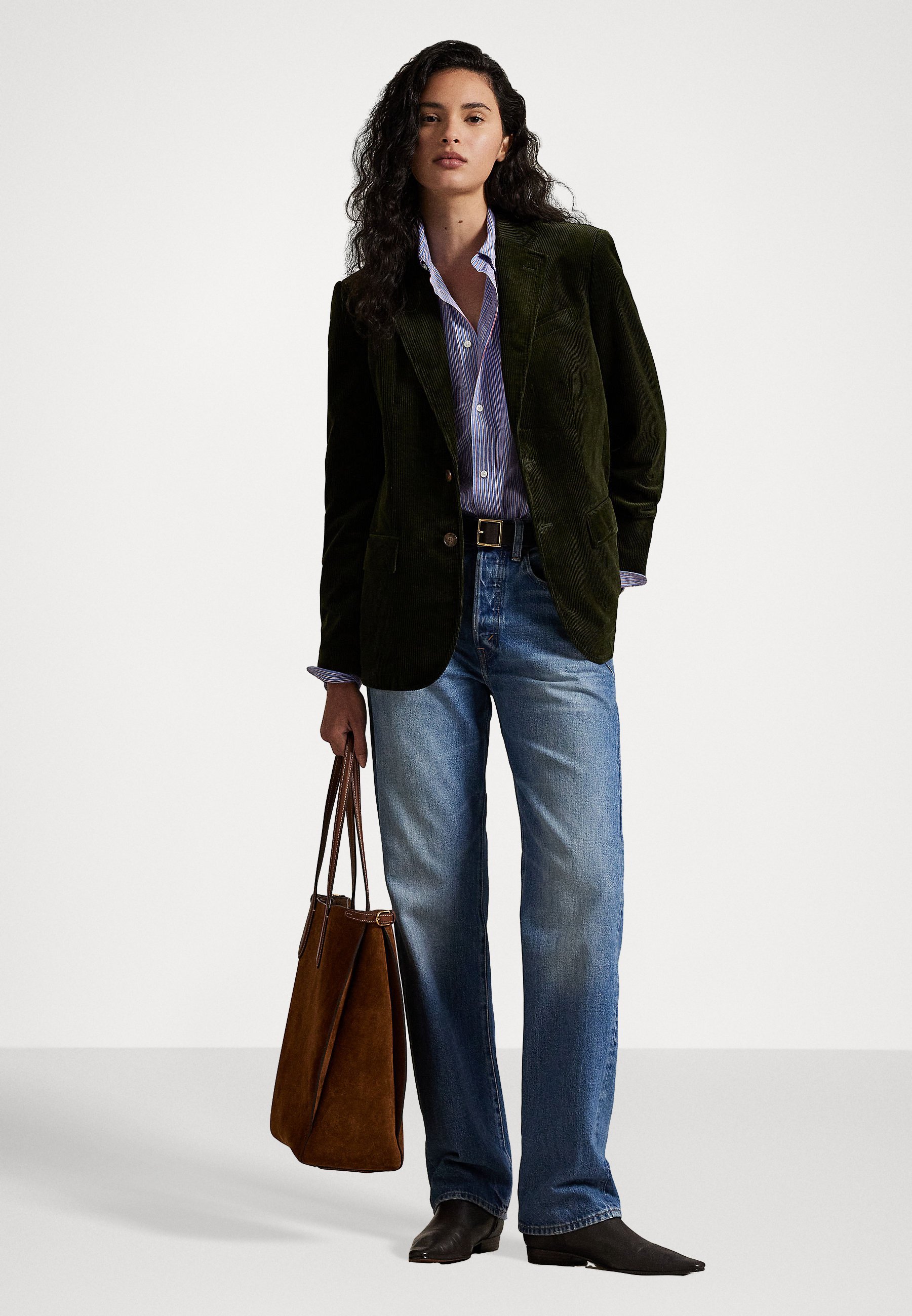 Polo Ralph Lauren COTTON DURROY BLAZER - Zakó - olivazöld