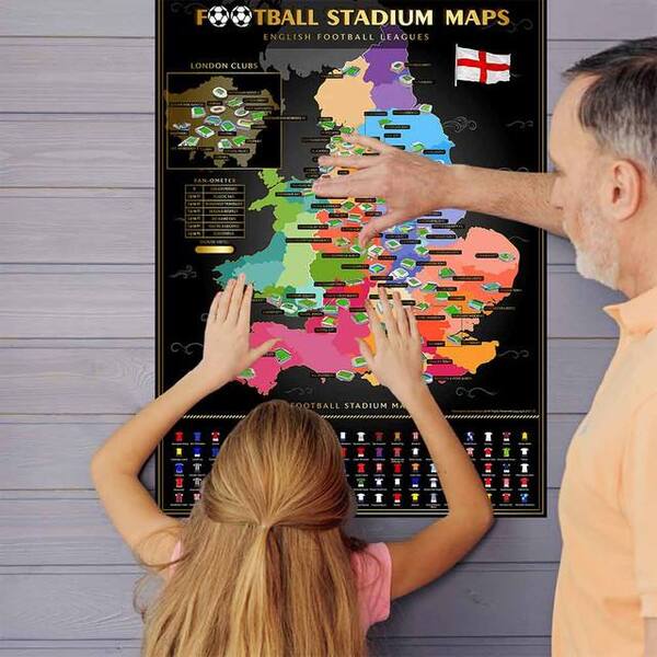 Mappa da grattare degli stadi di calcio del Regno Unito