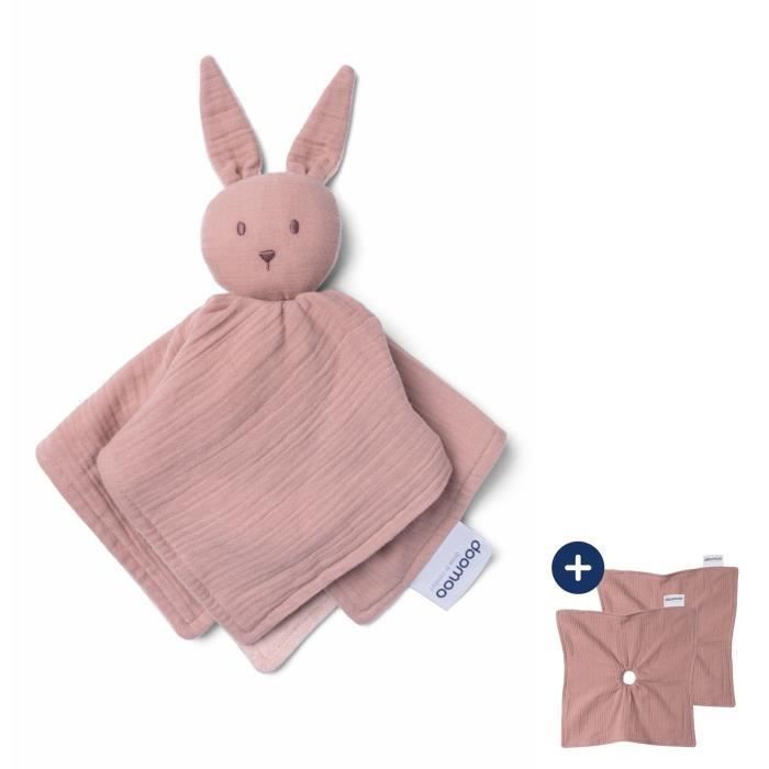 Peluche para bebé doomoo You&Me - Reversible y relajante - Incluye 2 cuerpos para conservar el aroma de los padres, color rosa