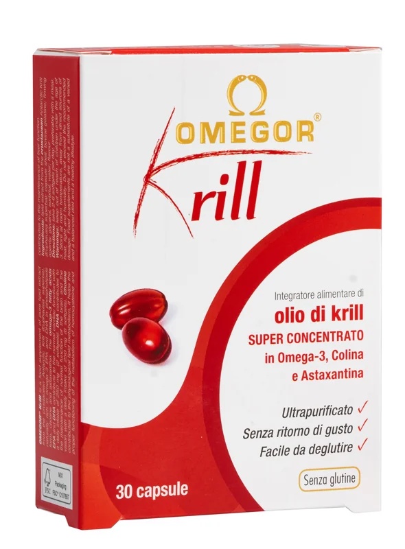 OMEGOR Omegor Krill Omega-3 Nahrungsergänzungsmittel EPA und DHA Kognitive Funktion 30 Kapseln