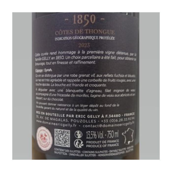 Côtes de Thongue, Syrah Rouge, 