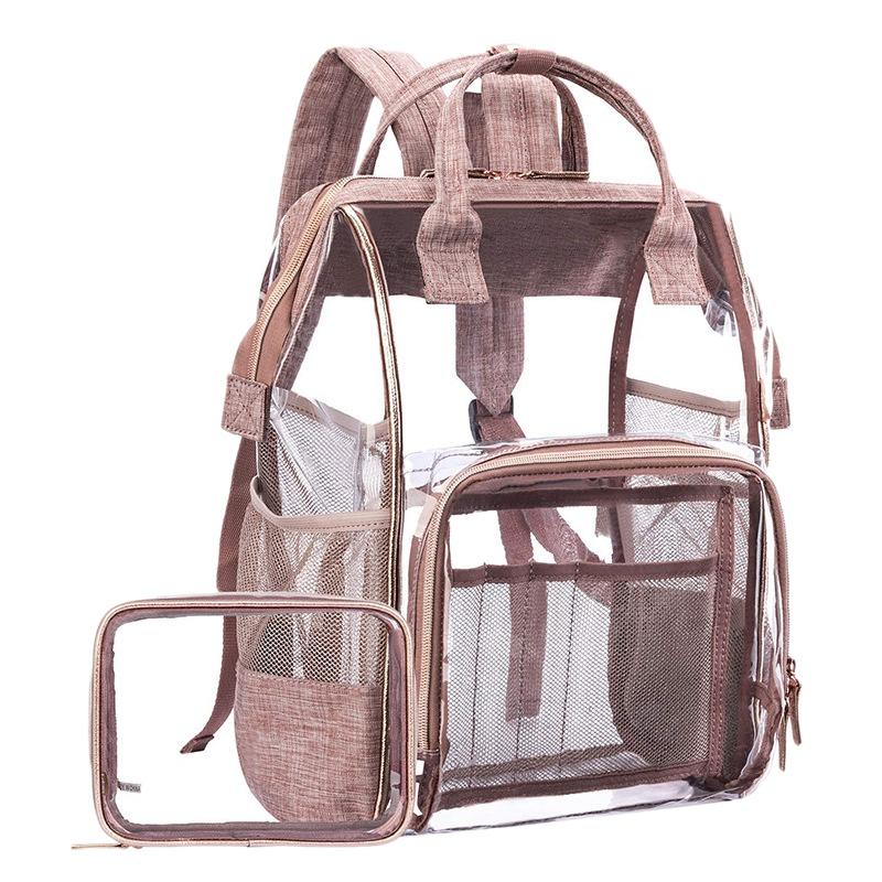 Sacs à dos transparents et imperméables tendance en PVC transparent avec fermeture éclair, sacs d'école pour adolescentes, sacs de voyage