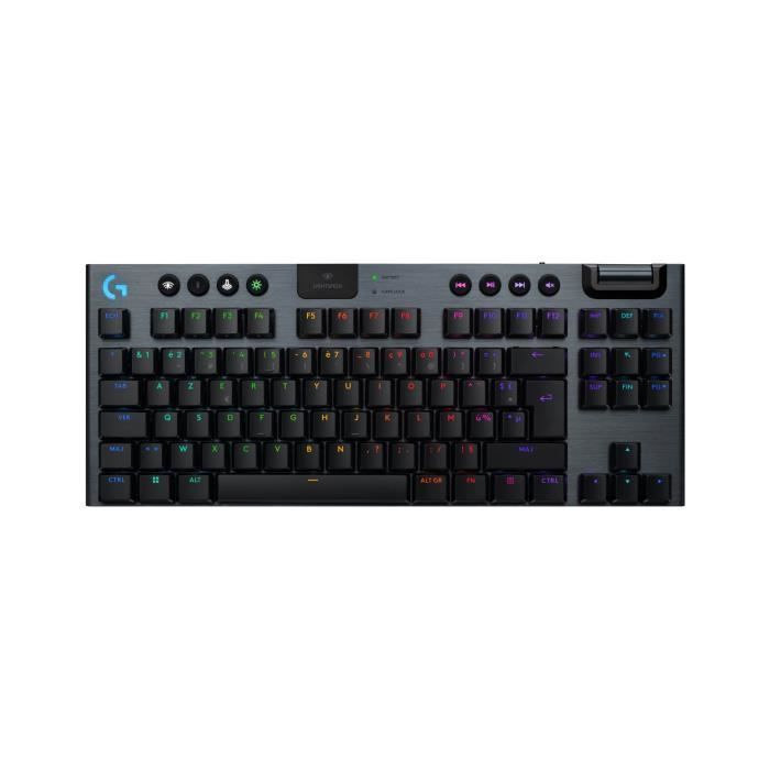 Clavier gamer - Sans fil - Logitech G - G915 TKL X - AZERTY - Switch tactile - Noir