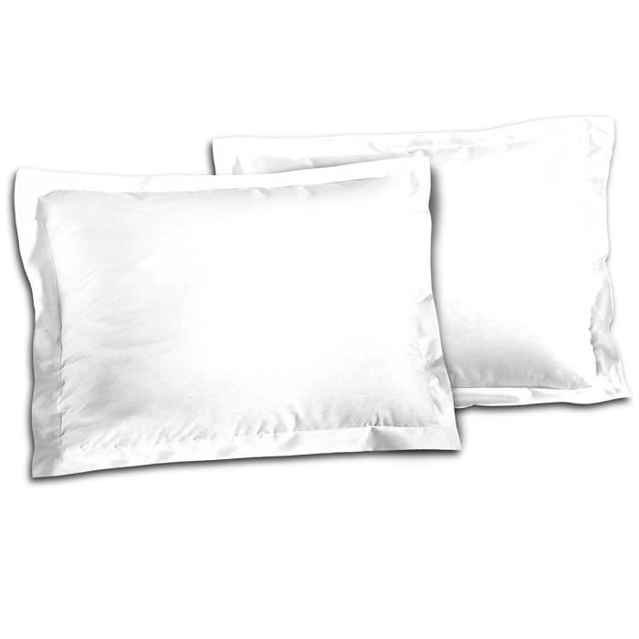 LOVELY HOME Conjunto de 2 Fronhas 100% Algodão 50x70 cm - Brancas