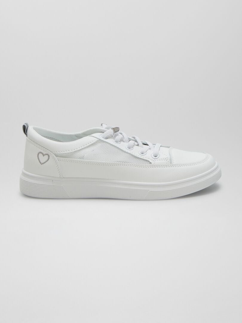 Geperforeerde lage sneakers - WIT