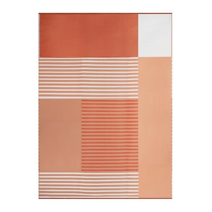 IDMARKET Geometrisk terrakottamatta för utomhusbruk 270 x 370 cm