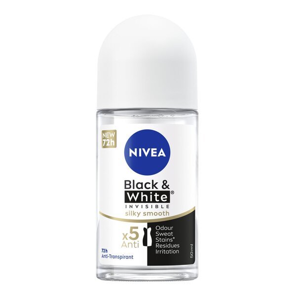 NIVEA Black & White Invisible Silky Smooth антиперспирантни ролер 50ml