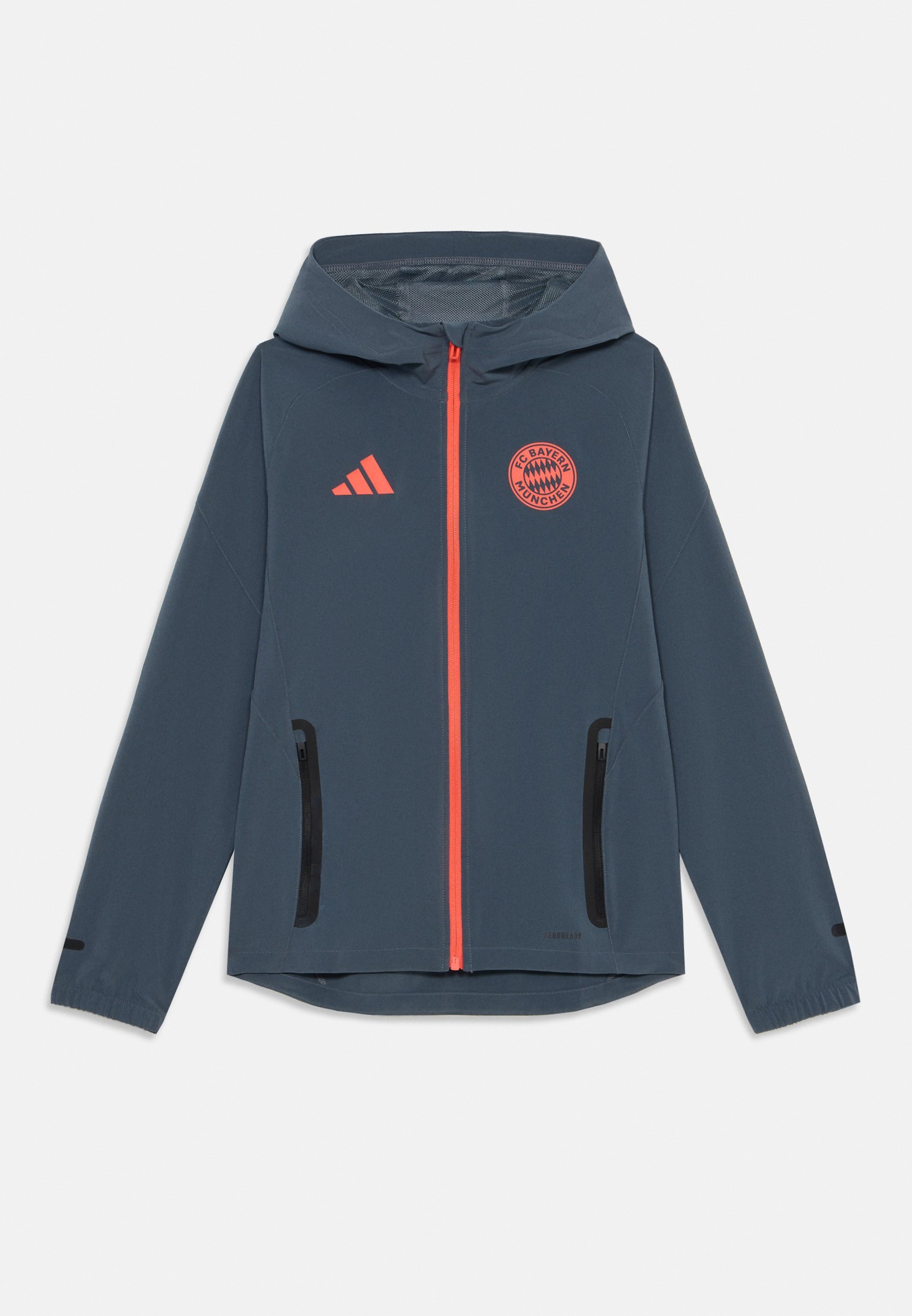 adidas Performance FC BAYERN MUENCHEN COMPETITION TECH TRAVEL JACKET KIDS UNISEX - Verryttelytakki - bold onix/easy coral