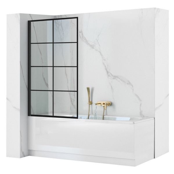Parawan Na Wannę Stały Lagos-1 Fix 70X140 Black