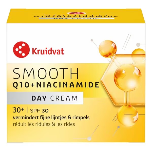 Kruidvat Smooth Q10 + niacinamid SPF30 dnevna krema<br>50ml - za vse tipe kože