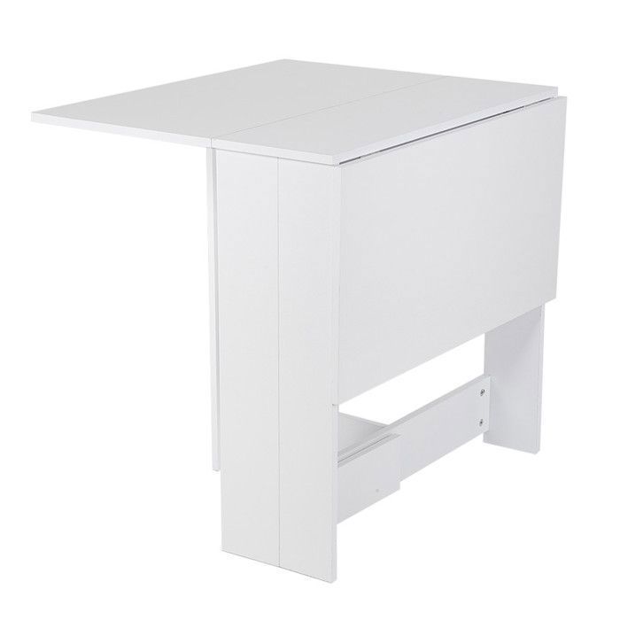 Tavolo da pranzo VIVOLILV - Tavolo da cucina pieghevole - 102,5x76x73 cm - Bianco - Per piccoli spazi