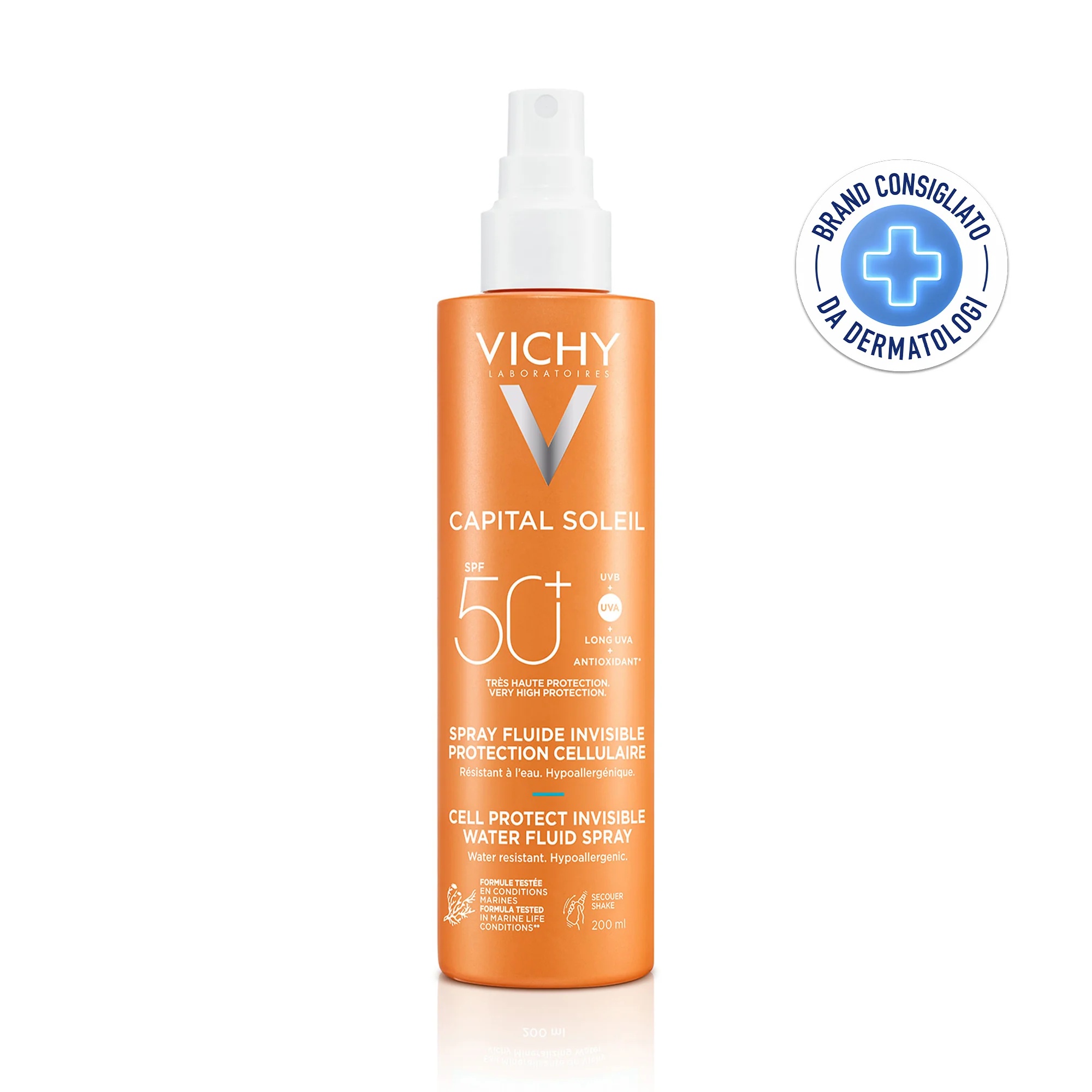 VICHY Vichy Capital Soleil spray SPF50+ 200 ml zonbescherming voor gezicht en lichaam