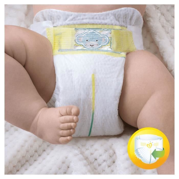 PAMPERS Premium Protection New Baby Taille 1, 2 à 5 kg - 72 Couches - Jumbo Pack