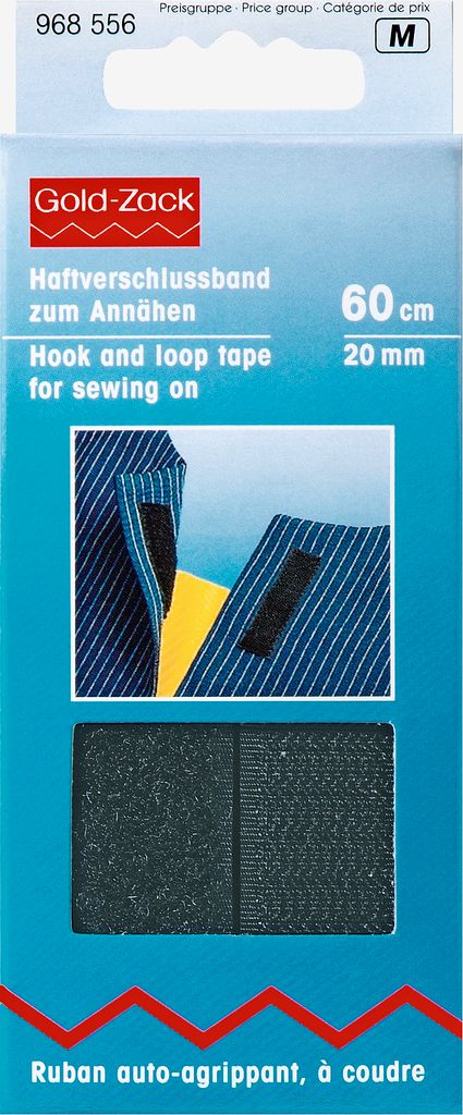 Čičak za šivanje 20 mm crni