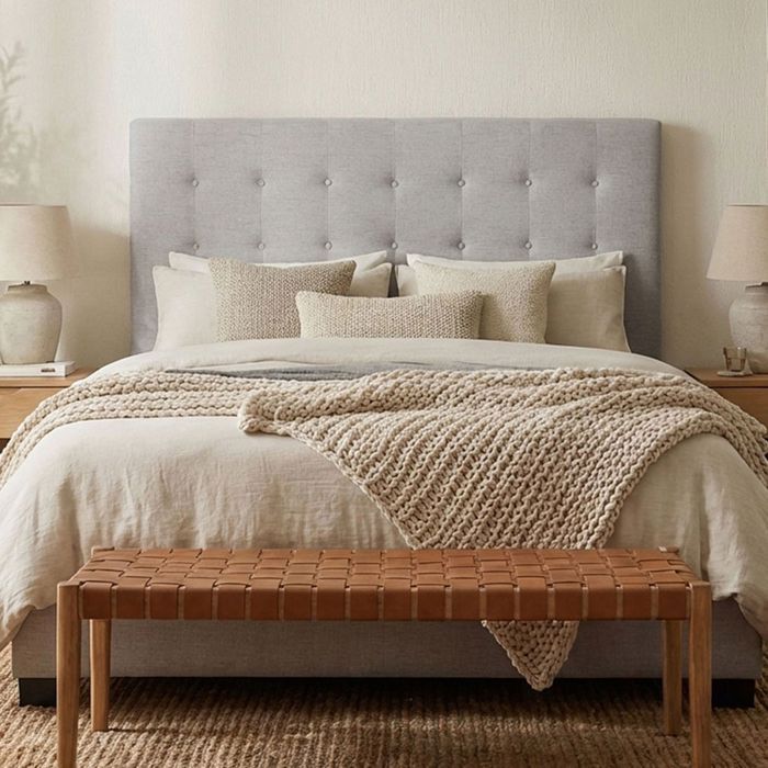 Tête de lit Luxor 160cm Tissu Beige - MENZZO - Elégance - Chic