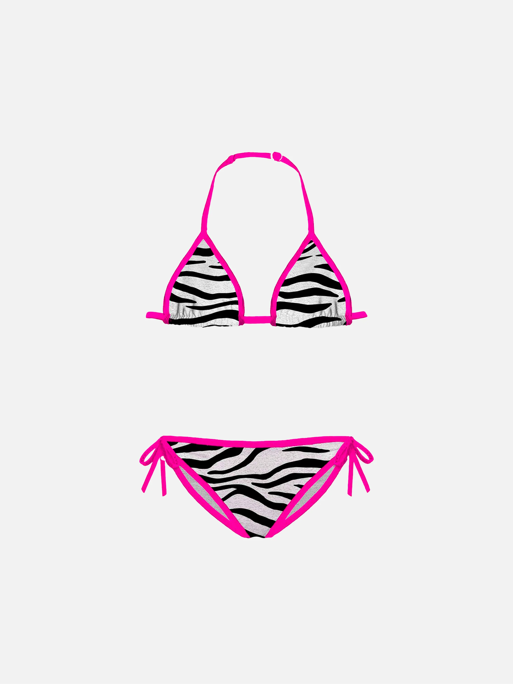 Triangelbikini met zebraprint voor meisjes