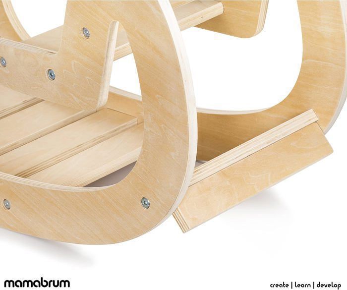 Houten Montessori-schommel voor kinderen - Speelruimte - Max. 25 kg + 12 maanden - Mamabrum - Leuk schommelspeelgoed - Schommelstoel