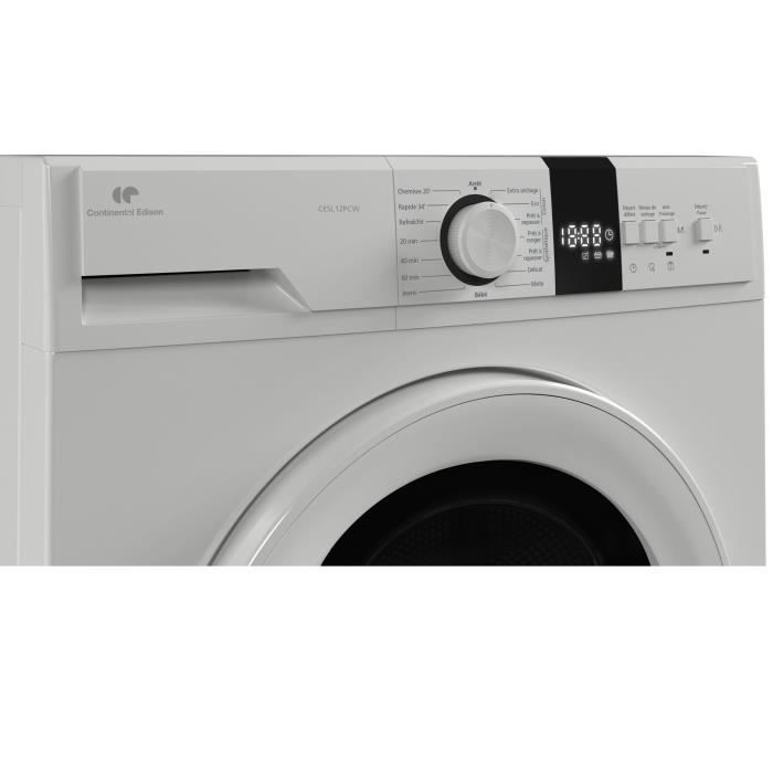 CONTINENTAL EDISON CESL12PCW Heat Pump Tumble Dryer - 12 kg - 60 cm - Energy Class E - White