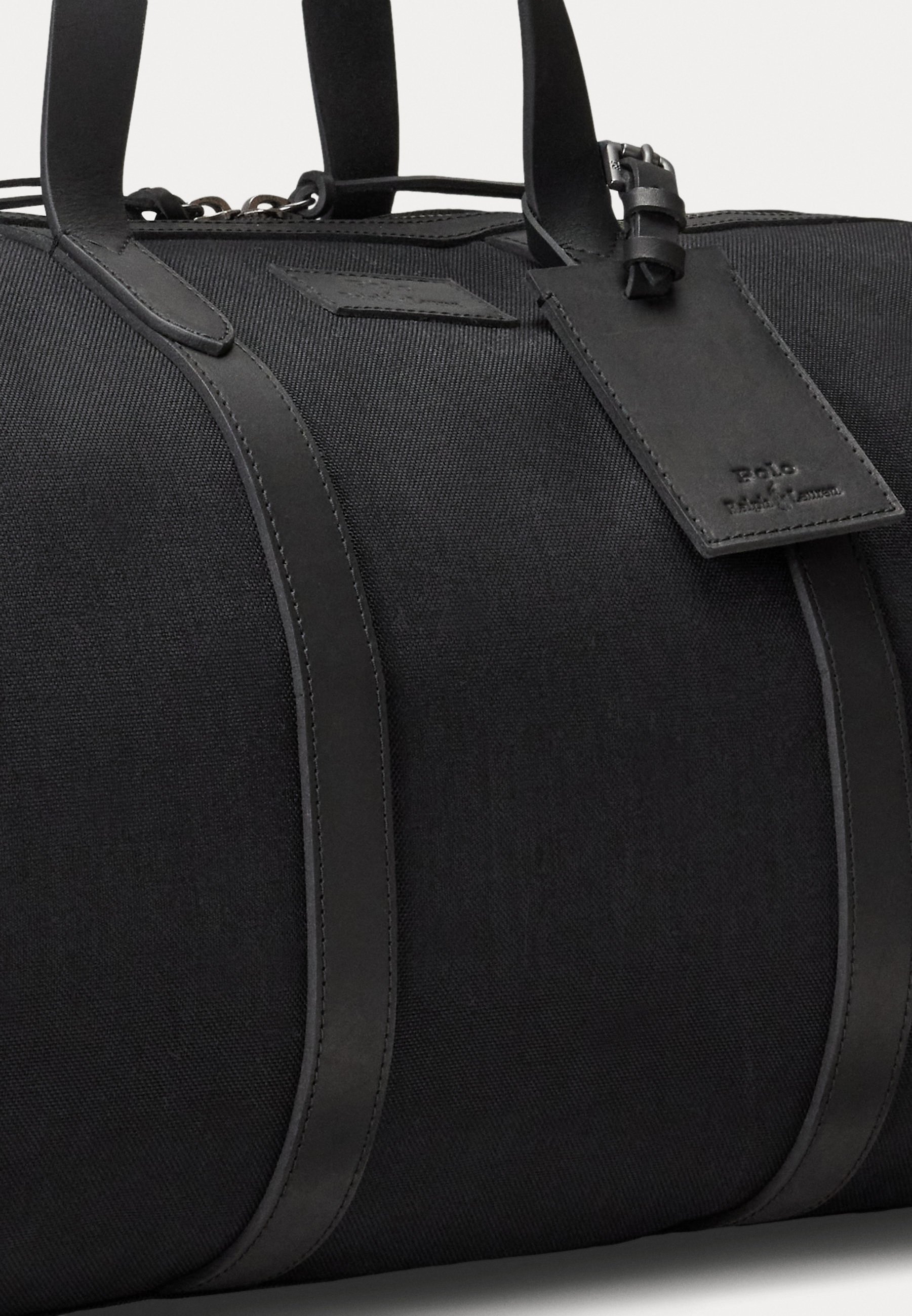Polo Ralph Lauren OXFORD DUFFEL MET LEREN AFWERKING - Weekendtas - zwart/zwart