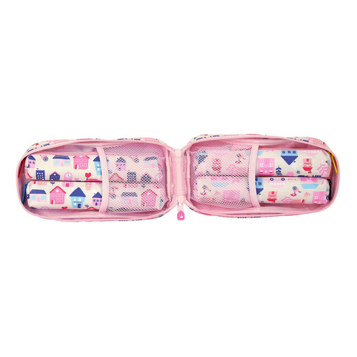 Nécessaire Safta M847, rosa claro, tamanho médio, unissex, infantil.
