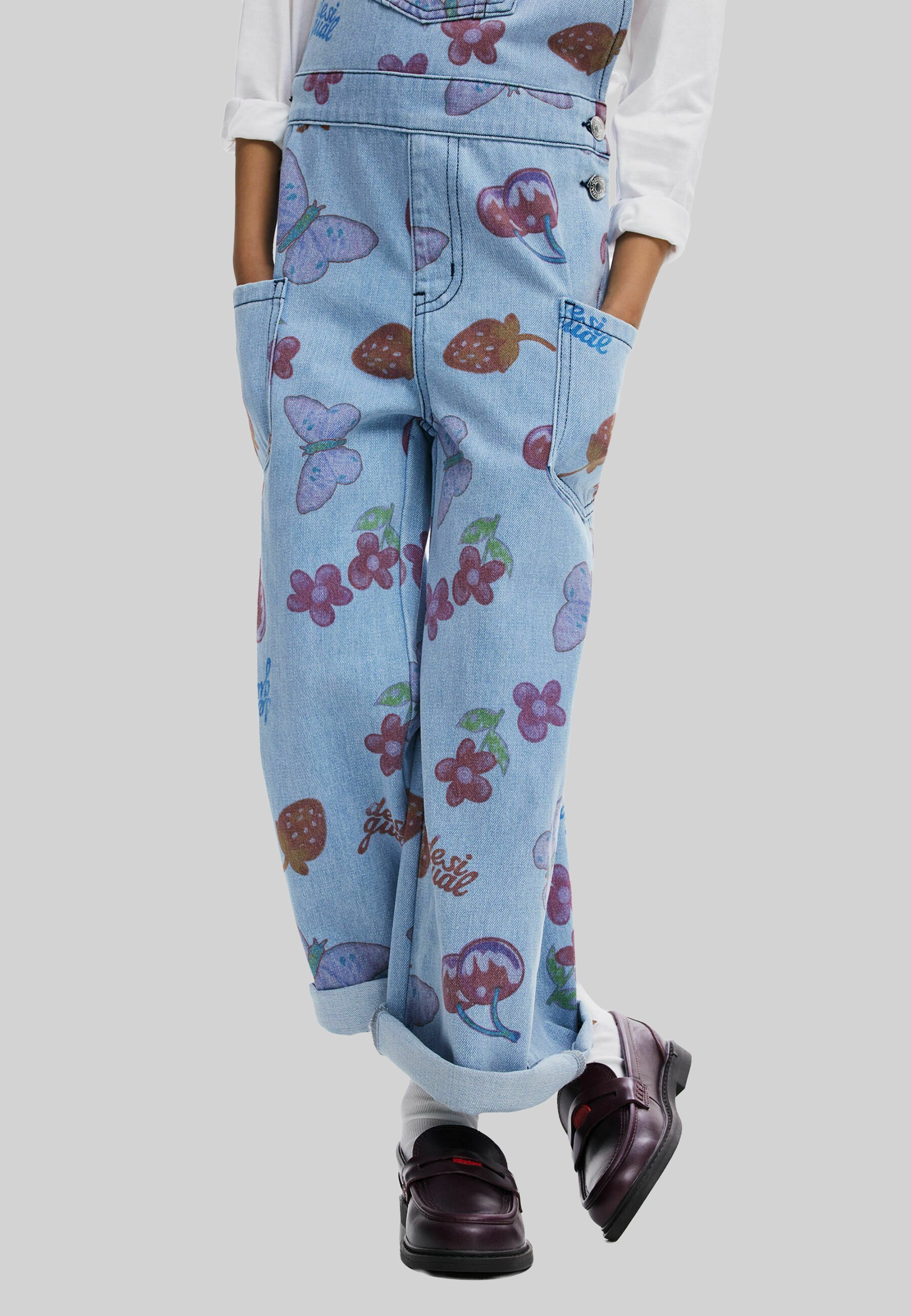 Desigual CON FRUTTA - Dungarees - blu