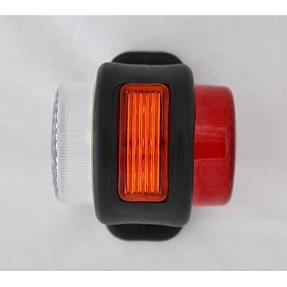 Faros de posición laterales de contorno de 4 piezas, 24 V, para remolque, furgoneta, caravana, chasis, autocaravana, naranja, blanco y rojo.