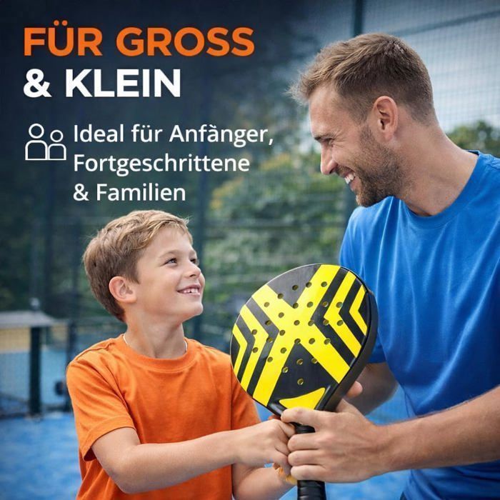 Set de raquettes de padel pour adultes raquette professionnelle – Raquettes de padel pour débutants et joueurs avancés (jaune)
