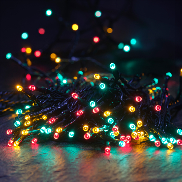 LED-lichtsnoer met 200 lampjes, driekleurig