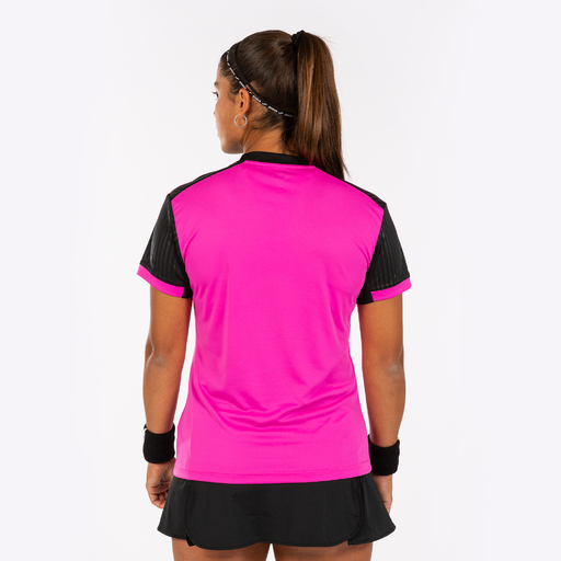  Camiseta Manga Corta Joma Montreal Rosa Flúor Negro