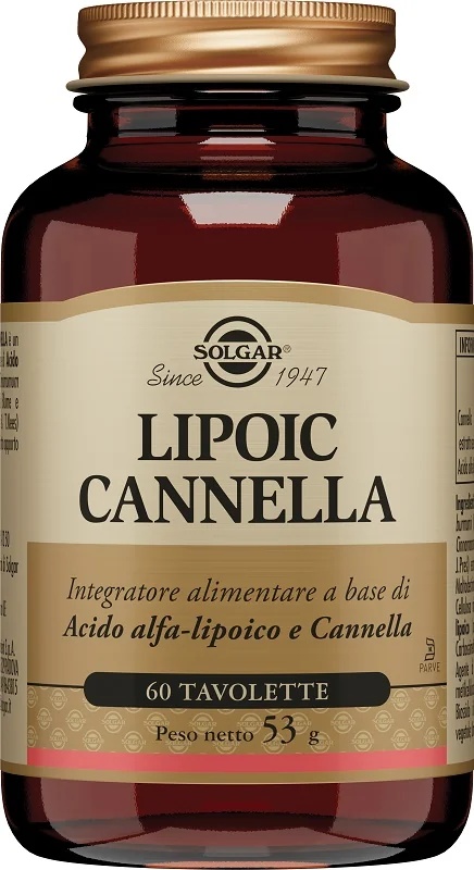 SOLGAR Lipoic Cannelle 60 comprimés Digestion et motilité intestinale